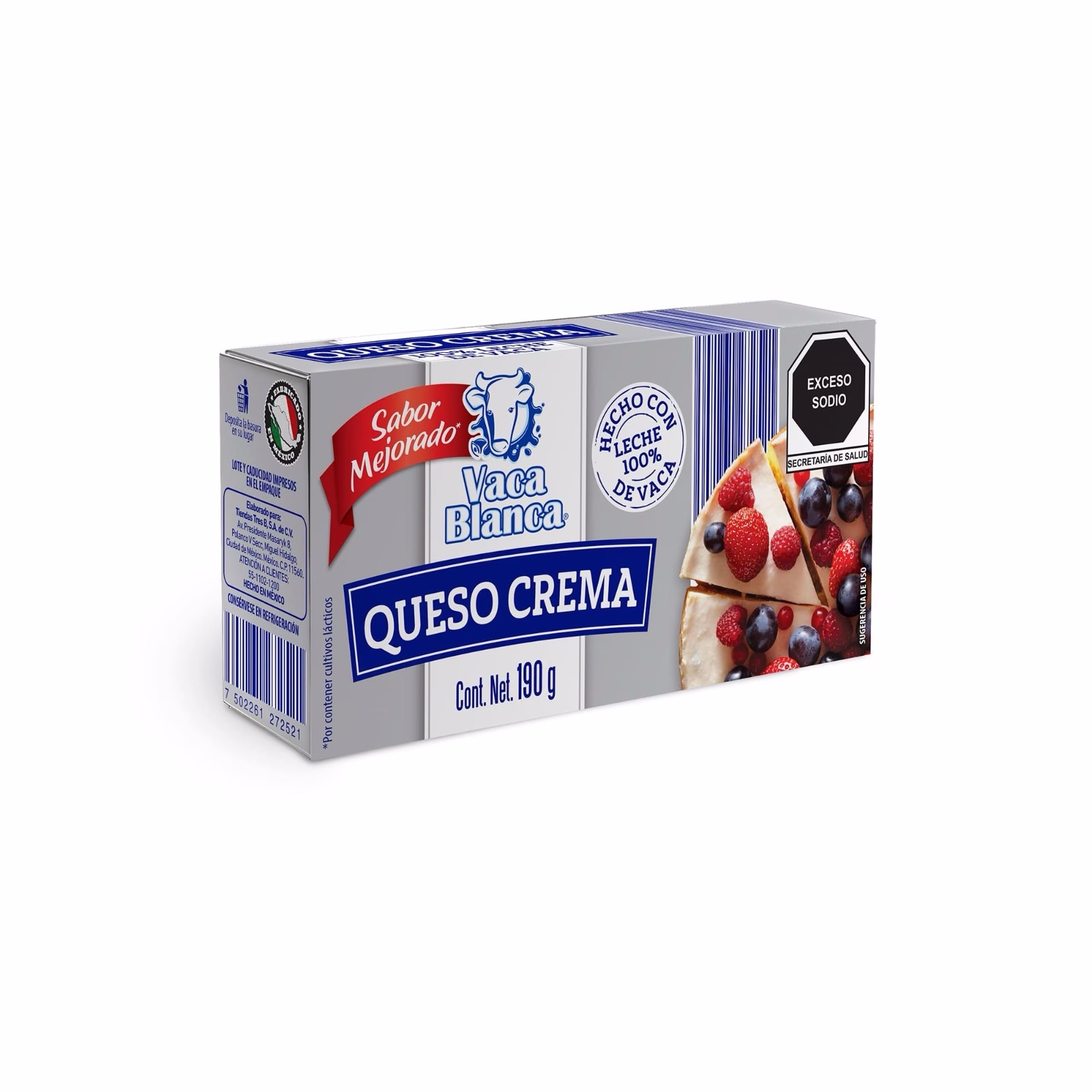 Queso crema mejorado Vaca Blanca